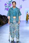 Buy_Mahima Mahajan_Grey Organza Botanic Bloom Print Nivan Gardenia Shirt Pant Set _at_Aza_Fashions