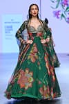 Buy_Mahima Mahajan_Green Organza Embellished Floral Sweetheart Kavya Pattern Anarkali With Dupatta _at_Aza_Fashions