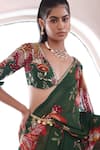 Mahima Mahajan_Green Georgette Embroidered Floral Navya Pattern Pre-draped Saree With Blouse _at_Aza_Fashions