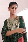 Mahima Mahajan_Green Lurex Georgette Embellished Freya Mirrorwork Bodice Kurta Salwar Set _at_Aza_Fashions