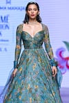 Mahima Mahajan_Grey Lurex Georgette Floral Sweetheart Tamanna Pattern Anarkali _Online_at_Aza_Fashions