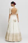 Shop_Gopi Vaid_White Lehenga And Blouse - Tussar Embroidered Marodi Naima Bridal Set  _at_Aza_Fashions