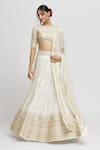 Buy_Gopi Vaid_White Lehenga And Blouse - Tussar Embroidered Marodi Naima Bridal Set  _Online_at_Aza_Fashions