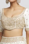 Buy_Gopi Vaid_White Lehenga And Blouse - Tussar Shahi Embellished Bridal Set  _Online_at_Aza_Fashions