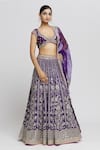 Buy_Gopi Vaid_Purple Lehenga And Blouse - Tussar Embroidered Sacchi Woven Pattern Set _at_Aza_Fashions