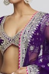 Shop_Gopi Vaid_Purple Lehenga And Blouse - Tussar Embroidered Sacchi Woven Pattern Set _Online_at_Aza_Fashions