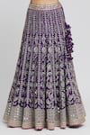 Gopi Vaid_Purple Lehenga And Blouse - Tussar Embroidered Sacchi Woven Pattern Set _at_Aza_Fashions