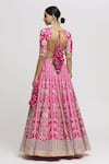 Shop_Gopi Vaid_Pink Lehenga And Blouse - Tussar Embroidered Floral Swati Bridal Set _at_Aza_Fashions