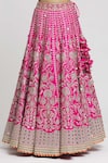Gopi Vaid_Pink Lehenga And Blouse - Tussar Embroidered Floral Swati Bridal Set _at_Aza_Fashions