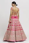 Shop_Gopi Vaid_Red Lehenga And Blouse - Tussar Embroidered Marodi Two Tone Bridal Set  _at_Aza_Fashions