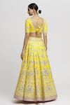 Gopi Vaid_Yellow Lehenga And Blouse - Tussar Embroidered Anha Bridal Set _Online_at_Aza_Fashions