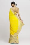 Shop_Gopi Vaid_Yellow Blouse - Tussar Embroidered Zardozi Imroz Lehenga Saree With _at_Aza_Fashions