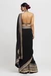 Shop_Gopi Vaid_Black Lehenga Saree Chiffon Embroidery Anupa Border Stitched With Blouse _at_Aza_Fashions