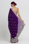 Shop_Gopi Vaid_Purple Lehenga Saree Georgette Embroidery Thread With Blouse  _at_Aza_Fashions