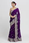 Gopi Vaid_Purple Lehenga Saree Georgette Embroidery Thread With Blouse  _Online_at_Aza_Fashions