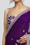 Buy_Gopi Vaid_Purple Lehenga Saree Georgette Embroidery Thread With Blouse  _Online_at_Aza_Fashions