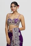 Shop_Gopi Vaid_Purple Lehenga Saree Georgette Embroidery Thread With Blouse  _Online_at_Aza_Fashions