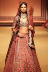 Buy_Nitya Bajaj_Maroon Modal Silk Hand Block Printed Ajrakh Bridal Lehenga Set  _Online_at_Aza_Fashions