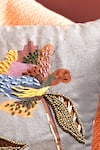 Mid July Home_Beige Premium Velvet Hand Embroidery Petals Cushion Cover _Online_at_Aza_Fashions