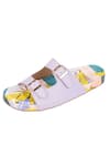 Buy_Tic Tac Toe Footwear_Blue Printed Cushioned Buckle Flats _Online_at_Aza_Fashions