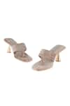 Shop_Tic Tac Toe Footwear_Grey Solid Velvet Cushioned Pyramid Heels _at_Aza_Fashions