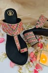 Buy_PREET KAUR_Black Embroidery Chandni Kolhapuri Heels 