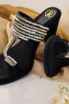 Buy_PREET KAUR_Black Embroidery Aaina Kolhapuri Heels 