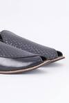 RNG Safawala_Black Basket Weave Woven Slip-on Mules _Online_at_Aza_Fashions