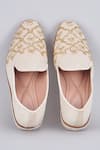 Buy Rng Safawala Off White Cutdana Hand Embroidered Loafers at Aza Fashions Buy_Rng Safawala_Off White Cutdana Hand Embroidered Loafers _at_Aza_Fashions