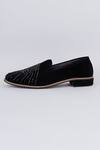 Shop_RNG Safawala_Black Cutdana Hand Embroidered Leather Loafers _at_Aza_Fashions