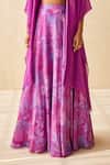 Ankita Dharman_Purple Blouse Chinon Floral Deep Rhythm Solid Pattern Lehenga Set _Online_at_Aza_Fashions