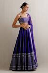Buy Priyal Prakash Blue Net, Silk Sequins, Zari Square Neck Stripe Pattern Lehenga Set Online at Aza Fashions Buy_Priyal Prakash_Blue Net, Silk Sequins, Zari Square Neck Stripe Pattern Lehenga Set _Online_at_Aza_Fashions