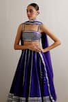 Shop Priyal Prakash Blue Net, Silk Sequins, Zari Square Neck Stripe Pattern Lehenga Set Online at Aza Fashions Shop_Priyal Prakash_Blue Net, Silk Sequins, Zari Square Neck Stripe Pattern Lehenga Set _Online_at_Aza_Fashions