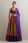 Buy Priyal Prakash Multi Color Organza, Polyester, Net Sequins, Chevron Embroidered Lehenga Set at Aza Fashions Buy_Priyal Prakash_Multi Color Organza, Polyester, Net Sequins, Chevron Embroidered Lehenga Set _at_Aza_Fashions