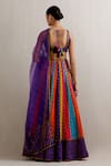 Shop Priyal Prakash Multi Color Organza, Polyester, Net Sequins, Chevron Embroidered Lehenga Set at Aza Fashions Shop_Priyal Prakash_Multi Color Organza, Polyester, Net Sequins, Chevron Embroidered Lehenga Set _at_Aza_Fashions