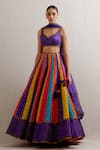 Buy Priyal Prakash Multi Color Organza, Polyester, Net Sequins, Chevron Embroidered Lehenga Set Online at Aza Fashions Buy_Priyal Prakash_Multi Color Organza, Polyester, Net Sequins, Chevron Embroidered Lehenga Set _Online_at_Aza_Fashions