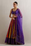 Shop Priyal Prakash Multi Color Organza, Polyester, Net Sequins, Chevron Embroidered Lehenga Set Online at Aza Fashions Shop_Priyal Prakash_Multi Color Organza, Polyester, Net Sequins, Chevron Embroidered Lehenga Set _Online_at_Aza_Fashions