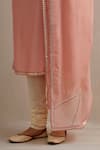 Shop Priyal Prakash Peach Chanderi, Cotton, Viscose, Organza Embroidery, Sequins, Zari Kurta Set Online at Aza Fashions Shop_Priyal Prakash_Peach Chanderi, Cotton, Viscose, Organza Embroidery, Sequins, Zari Kurta Set _Online_at_Aza_Fashions