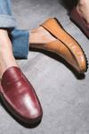 Shop Baron & Bay Maroon Plain Penny Loafers Online at Aza Fashions Shop_Baron & Bay_Maroon Plain Penny Loafers _Online_at_Aza_Fashions