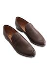 Buy_Baron & Bay_Brown Plain Arzignano Napa Leather Shoes  _at_Aza_Fashions