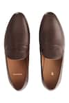 Shop_Baron & Bay_Brown Plain Arzignano Napa Leather Shoes  _at_Aza_Fashions