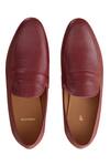 Shop_Baron & Bay_Maroon Plain Burgundy Napa Leather Tapered Front Shoes _at_Aza_Fashions