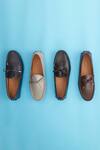 Shop_Baron & Bay_Blue Plain Marino Napa Leather Shoes  _Online_at_Aza_Fashions