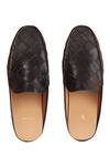 Shop_Baron & Bay_Black Plain Arno Woven Backless Loafers  _at_Aza_Fashions