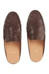 Shop_Baron & Bay_Brown Arno Textured Backless Loafers _at_Aza_Fashions