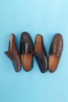 Baron & Bay_Brown Arno Textured Backless Loafers _Online_at_Aza_Fashions