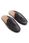 Buy_Baron & Bay_Black Plain Arno Backless Loafers  _at_Aza_Fashions
