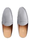 Shop_Baron&Bay_Grey Plain Backless Napa Leather Loafers _at_Aza_Fashions