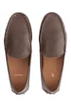 Shop_Baron&Bay_Brown Marino Milled Textured Round Toe Shoes _at_Aza_Fashions