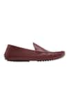 Shop_Baron&Bay_Maroon Marino Milled Round Toe Textured Shoes  _Online_at_Aza_Fashions